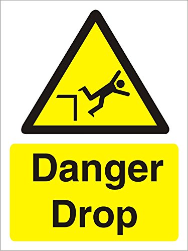 Warning Sign Danger Drop Vinyl 30 x 20 cm