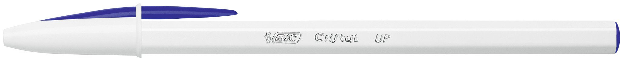 BIC Cristal UP Ballpoint Pen Grip Medium 0.35 mm Blue Pack of 20