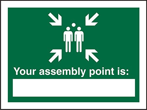 Safe Procedure Sign Your Assembly Point Is Vinyl 20 x 30 cm