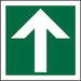 Fire Exit Sign Up Arrow Plastic Green, White 15 x 15 cm