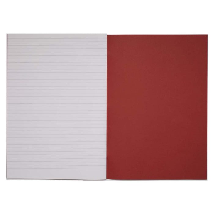 Rhino 13 x 9 A4+ Oversized Exercise Book 40 Page Ruled 8mm Red (Pack 100) - VDU024-110-0