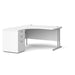 Dams International Desk with Pedestal EBS14LWH 1,400 x 1,626 x 725 mm