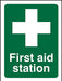 First Aid Station Sign Plastic 30 x 20 cm