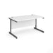 Dams International Rectangular Straight Desk with White MFC Top and Silver Frame Cantilever Legs Contract 25 1400 x 800 x 725mm