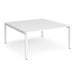 Dams International Rectangular Back to Back Desk with White Melamine Top and White Frame 4 Legs Adapt II 1600 x 1600 x 725 mm