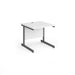 Dams International Rectangular Straight Desk with White MFC Top and Silver Frame Cantilever Legs Contract 25 800 x 800 x 725mm