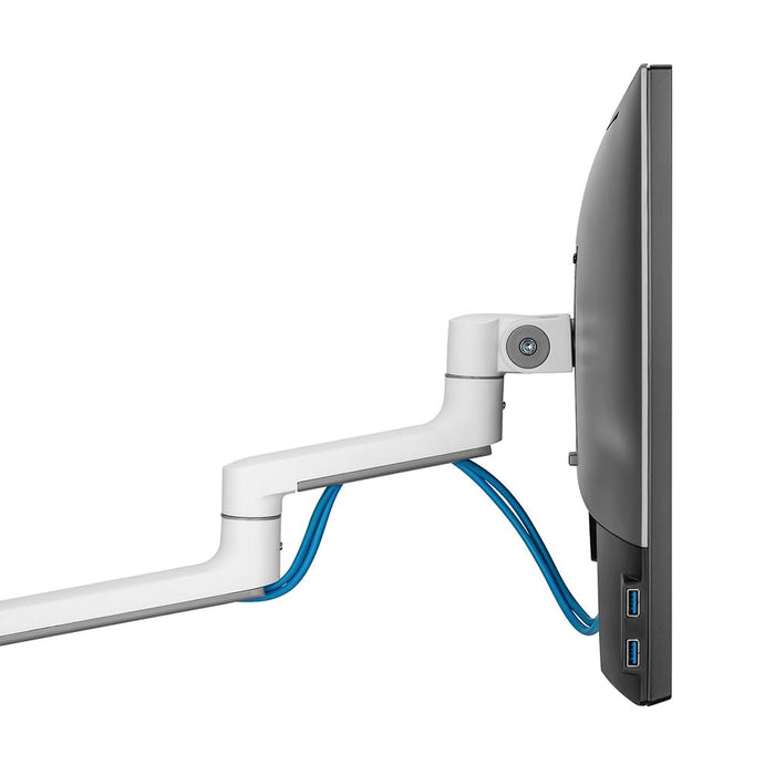 Neomounts DS60-425WH1 - Mounting kit (articulating arm) - full-motion - for Monitor - steel - white - screen size: 17"-27" - desk-mountable