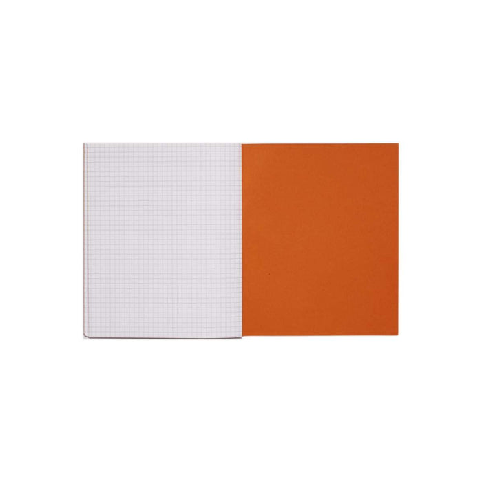 Rhino 8 x 6.5 Exercise Book 48 Page Orange  Ruled 5mm Squares S5 (Pack 100) - VEX342-312-2