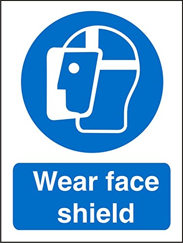 Mandatory Sign Face Shield vinyl Blue, White 20 x 15 cm