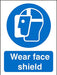 Mandatory Sign Face Shield vinyl Blue, White 30 x 20 cm