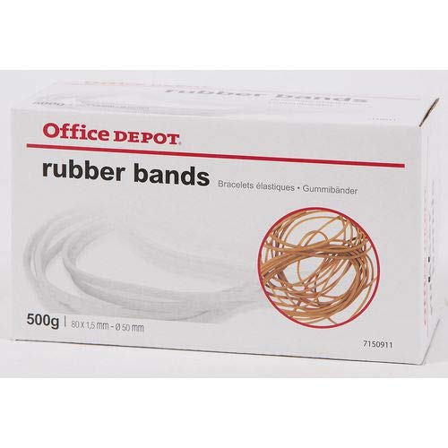 Office Depot Rubber Bands 1.5 x 80mm 50 mm (D) Natural 500g