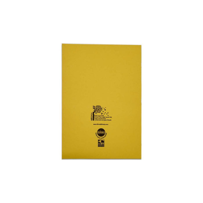 Rhino A4 Exercise Book 32 Page 10mm Squared Yellow (Pack 100) - VDU014-152-0