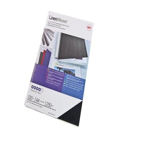 GBC Linen Weave Binding Cover A4 250 gsm White Pack of 100
