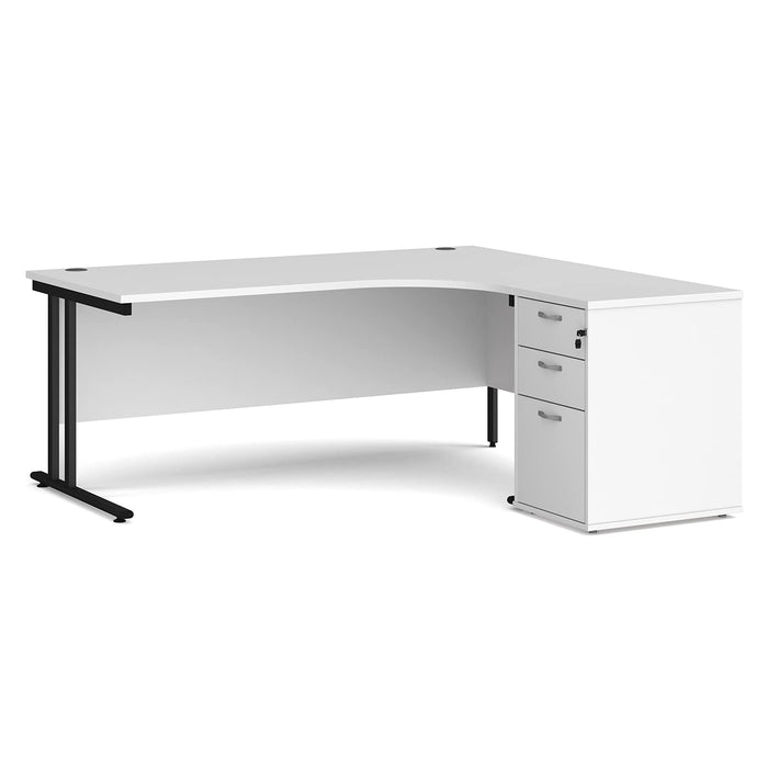 Dams International Desk with Pedestal EBK18LB 1,800 x 1,626 x 725 mm