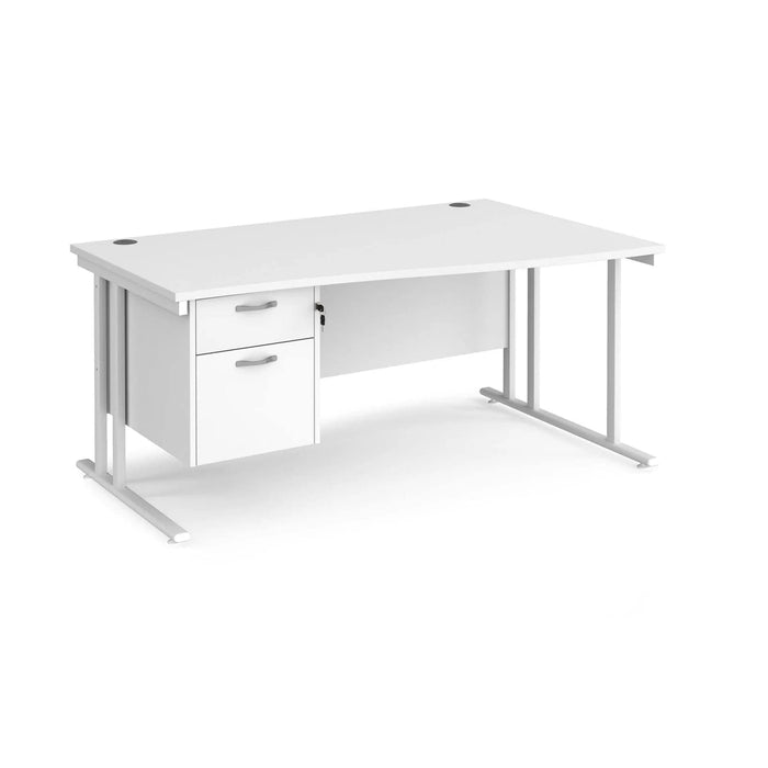 Dams International Wave Desk MC16WRP2WHWH 1,600 x 725 x 800 - 990 mm