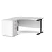 Dams International Desk with Pedestal EBK14LWH 1,400 x 1,626 x 725 mm