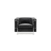 Nautilus Designs Ltd. Contemporary Cubed Leather Faced Reception Chair with Stainless Steel Frame and Integrated Leg Supports BSL/X201/BK Black