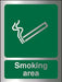 Mandatory Sign Smoking Area Aluminium Green, Silver 20 x 15 cm