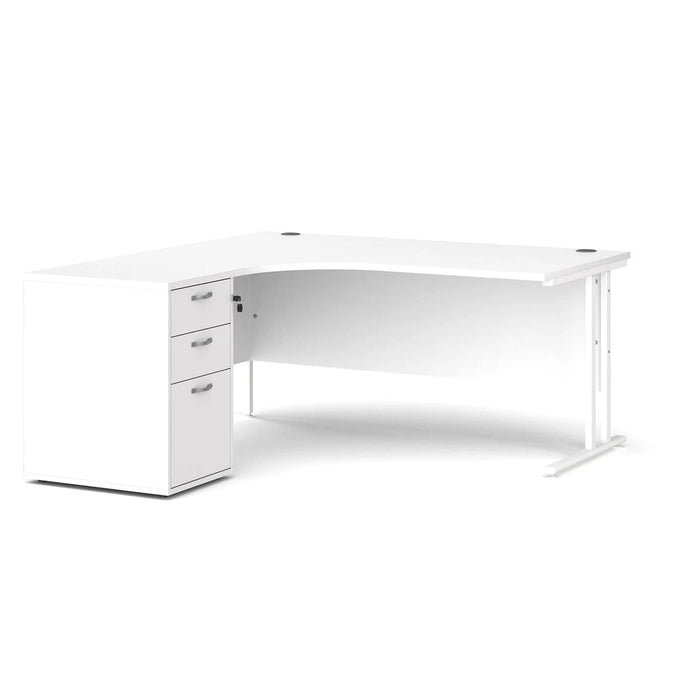 Dams International Desk with Pedestal EBWH16LWH 1,600 x 1,626 x 725 mm