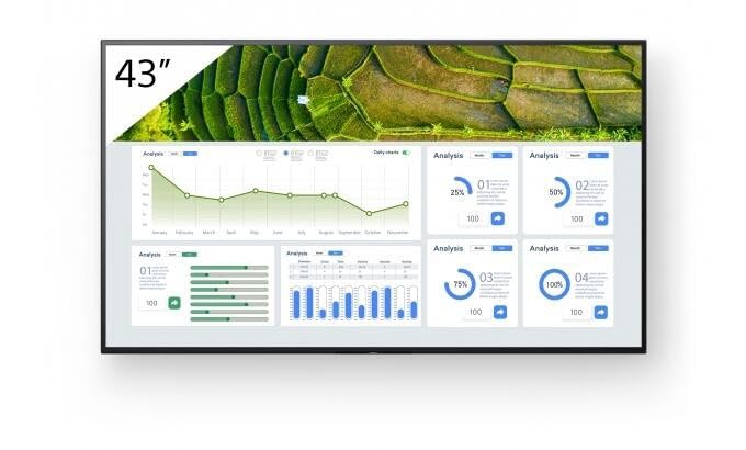 Sony Bravia Professional Displays FW-43BZ30L - 43" Diagonal Class BZ30L Series LED-backlit LCD display - digital signage - Android TV - 4K UHD (2160p) 3840 x 2160 - HDR - Direct LED