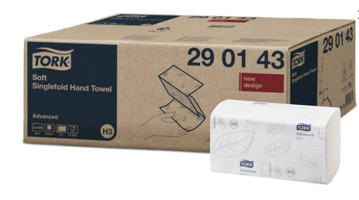 Tork Hand Towels H3 White 1 Ply 290143 250 Sheets Pack of 15