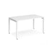 Dams International Rectangular Single Desk with White Melamine Top and White Frame 4 Legs Adapt II 1400 x 800 x 725 mm