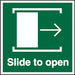 Exit Sign Slide To Open with Right Arrow Vinyl 15 x 15 cm