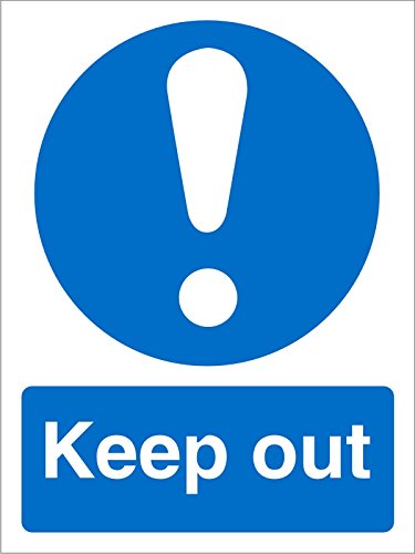 Mandatory Sign Keep Out vinyl Blue, White 20 x 15 cm