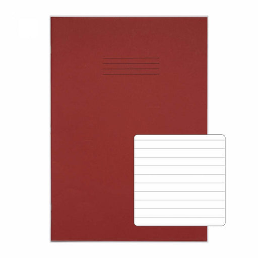 Rhino 13 x 9 A4+ Oversized Exercise Book 40 Page Ruled 8mm Red (Pack 100) - VDU024-110-0