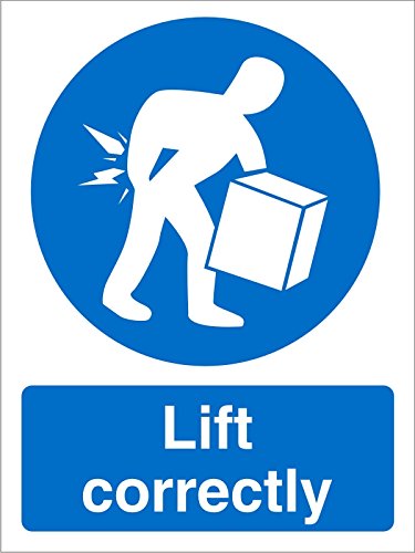 Mandatory Sign Lift Correctly Plastic Blue, White 30 x 20 cm