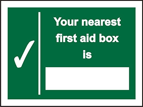 First Aid Sign Nearest First Aid Vinyl 30 x 20 cm