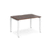Dams International Rectangular Single Desk with Walnut Melamine Top and White Frame 4 Legs Adapt II 1200 x 800 x 725mm