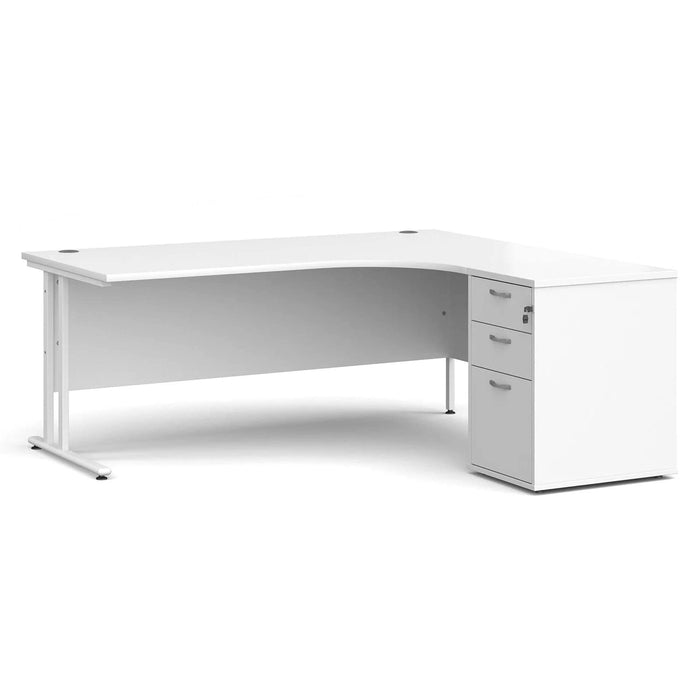Dams International Desk with Pedestal EBWH18RWH 1,800 x 1,626 x 725 mm