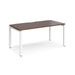 Dams International Rectangular Single Desk with Walnut Melamine Top and White Frame 4 Legs Adapt II 1600 x 800 x 725mm