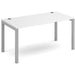 Dams International Rectangular Starter Unit Single Desk with White Melamine Top and Silver Frame 4 Legs Connex 1400 x 800 x 725mm