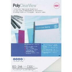 GBC PolyClearView Binding Covers A4 Polypropylene 300 Microns Transparent Matte Pack of 100
