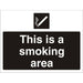 Mandatory Sign This is a smoking area PVC 30 x 40 cm