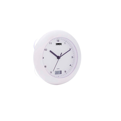 Balance Bathroom Clock / Thermometer 17 cm Analogue White