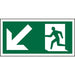 Fire Exit Sign with Down Left Arrow Vinyl 10 x 20 cm