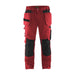 BLÅKLÄDER Trousers 15551860 Cotton, PL (Polyester) Red, Black Size 40L