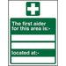 First Aid Sign First Aider Plastic 20 x 15 cm