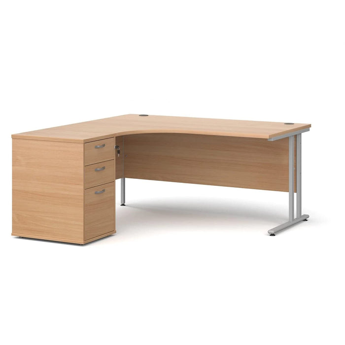 Dams International Desk with Pedestal EBS16LB 1,600 x 1,626 x 725 mm