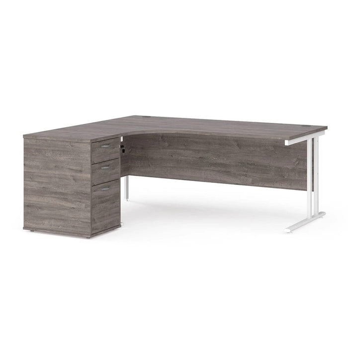 Dams International Desk with Pedestal EBWH18LGO 1,800 x 1,626 x 725 mm