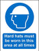 Mandatory Sign Hard Hats in Area At All Times Plastic 20 x 15 cm