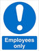 Mandatory Sign Employees Plastic Blue, White 30 x 20 cm