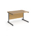 Dams International Rectangular Straight Desk with Oak finish MFC Top, Panel Legs Contract 25 1200 x 800 x 725mm