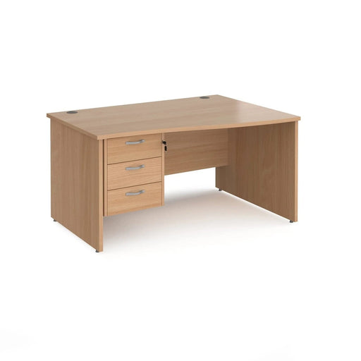 Dams International Maestro 25 Height Adjustable Wave Desk Beech Wood 1,400 x 725 x 800 - 990 mm