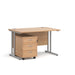 Dams International Straight Desk with 3 Drawer Pedestal SBS312B 1,200 x 800 x 725 mm