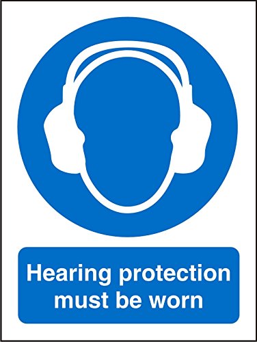 Mandatory Sign Hearing Protection Plastic Blue, White 30 x 20 cm