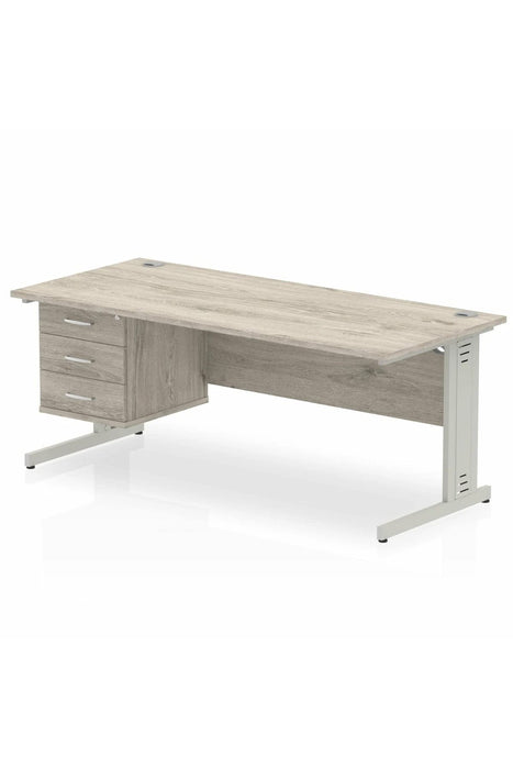 dynamic Ergonomic Desk Impulse MIRDW18FP3GRY Grey Oak 1800 mm x 800 mm x 730 mm